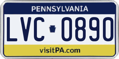 PA license plate LVC0890