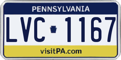 PA license plate LVC1167