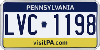 PA license plate LVC1198