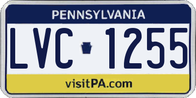 PA license plate LVC1255