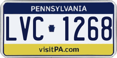 PA license plate LVC1268
