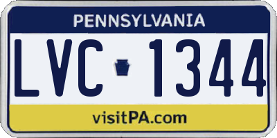 PA license plate LVC1344