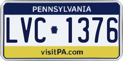 PA license plate LVC1376
