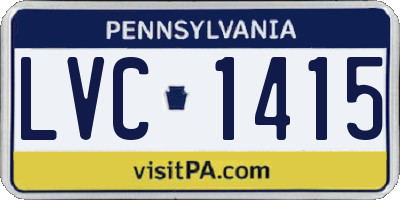 PA license plate LVC1415