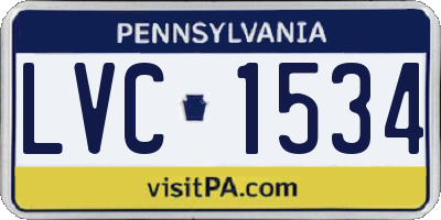 PA license plate LVC1534