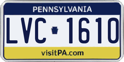 PA license plate LVC1610
