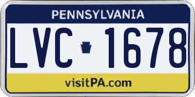 PA license plate LVC1678