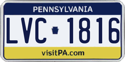 PA license plate LVC1816