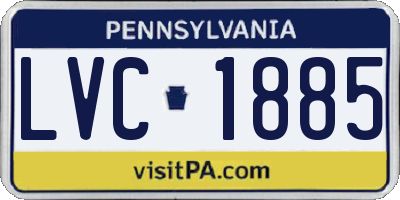 PA license plate LVC1885