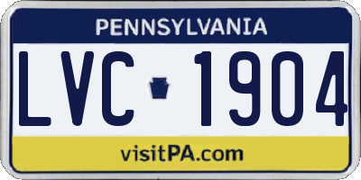 PA license plate LVC1904