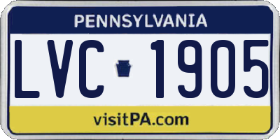 PA license plate LVC1905