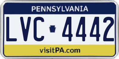 PA license plate LVC4442