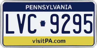 PA license plate LVC9295