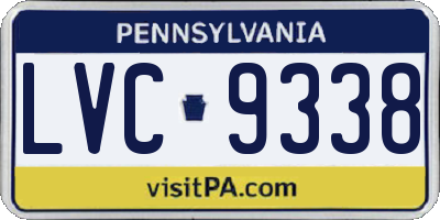 PA license plate LVC9338