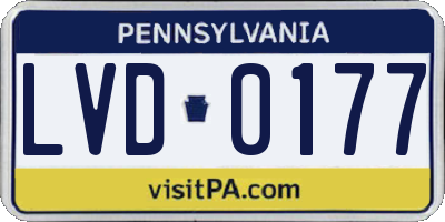 PA license plate LVD0177