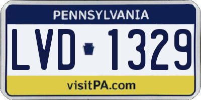 PA license plate LVD1329