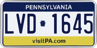 PA license plate LVD1645