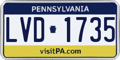 PA license plate LVD1735