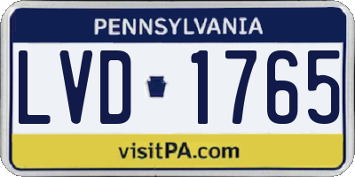PA license plate LVD1765