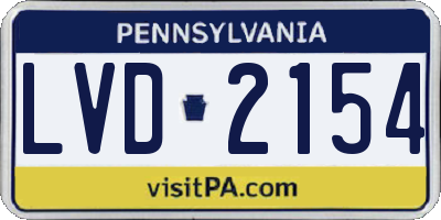 PA license plate LVD2154