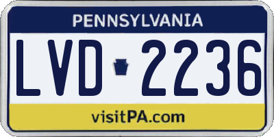 PA license plate LVD2236