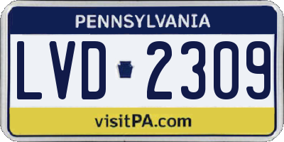 PA license plate LVD2309