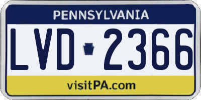 PA license plate LVD2366