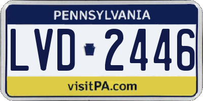 PA license plate LVD2446