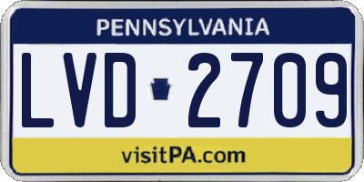 PA license plate LVD2709