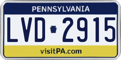 PA license plate LVD2915