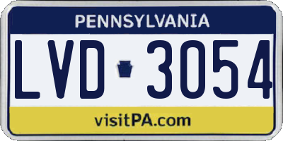PA license plate LVD3054