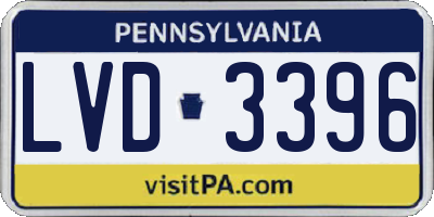 PA license plate LVD3396