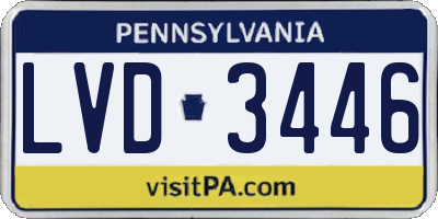 PA license plate LVD3446