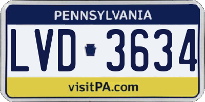 PA license plate LVD3634