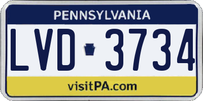 PA license plate LVD3734