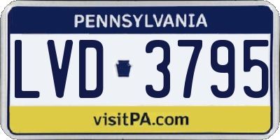 PA license plate LVD3795