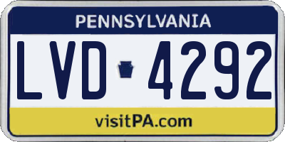 PA license plate LVD4292