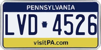PA license plate LVD4526