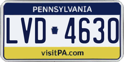 PA license plate LVD4630