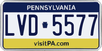 PA license plate LVD5577