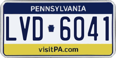 PA license plate LVD6041