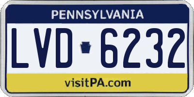 PA license plate LVD6232