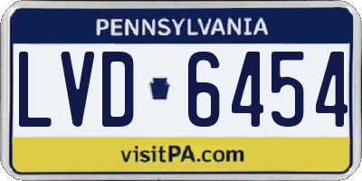 PA license plate LVD6454