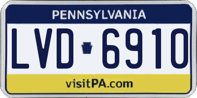PA license plate LVD6910