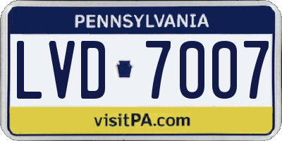 PA license plate LVD7007