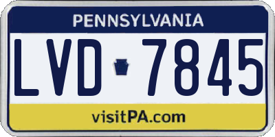PA license plate LVD7845