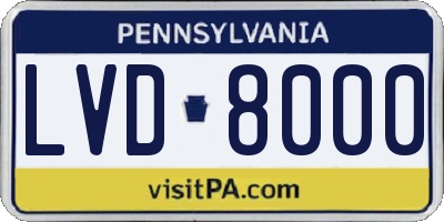 PA license plate LVD8000