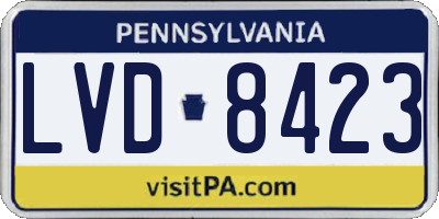 PA license plate LVD8423