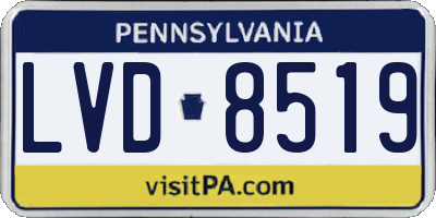 PA license plate LVD8519