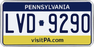 PA license plate LVD9290